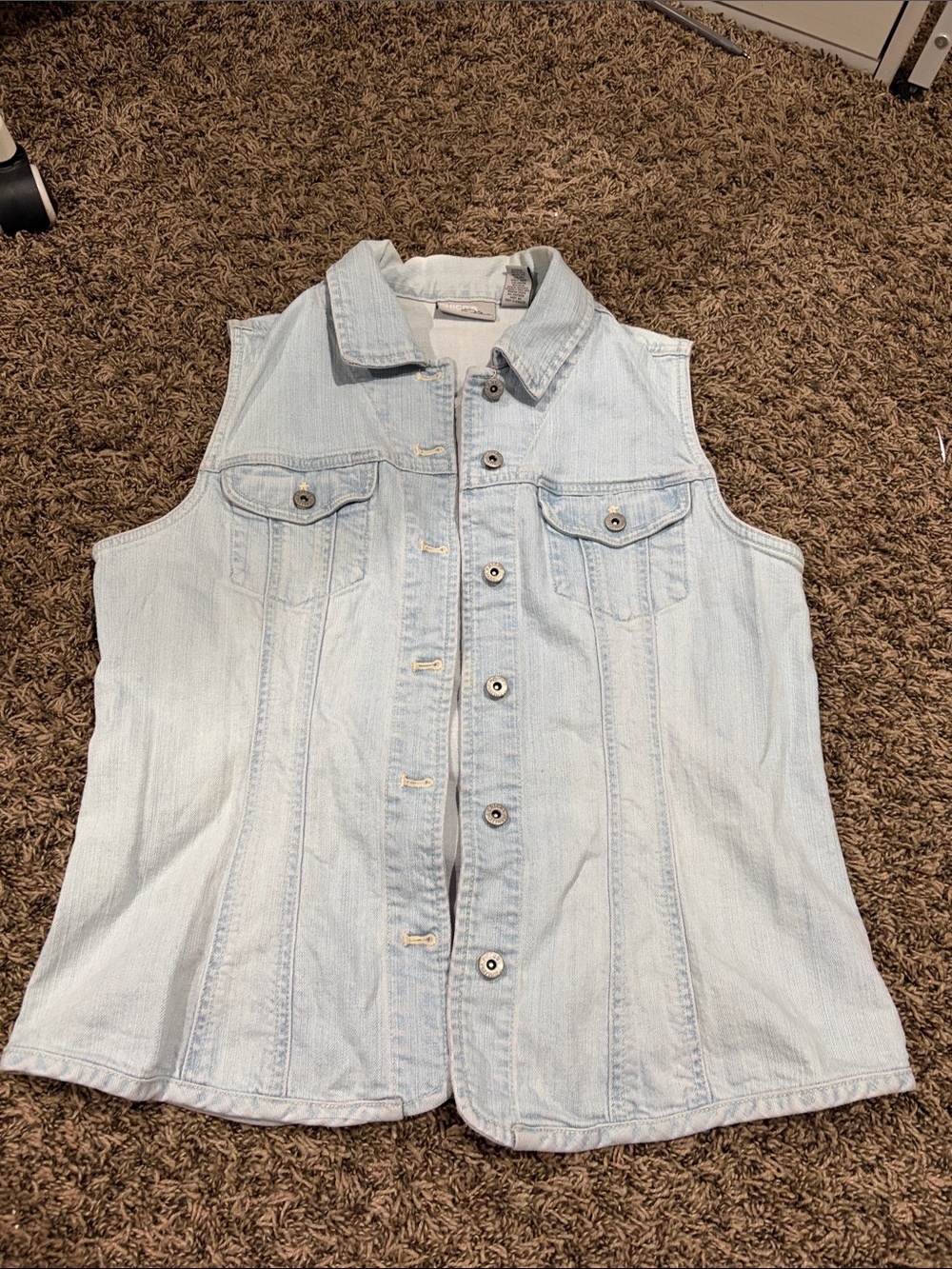 Light Wash Sleeveless Denim Vest - Light Blue Jean Jacket
